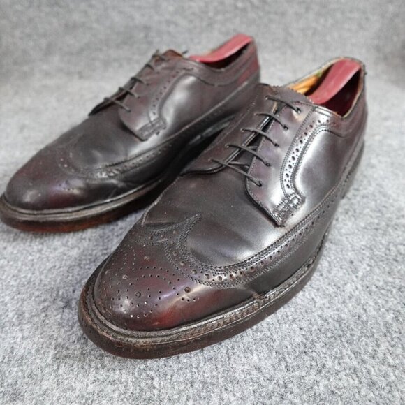 Florsheim Imperial Shoes 10C Red Brogue Wingtip Oxford Shell Cordovan - Picture 1 of 16